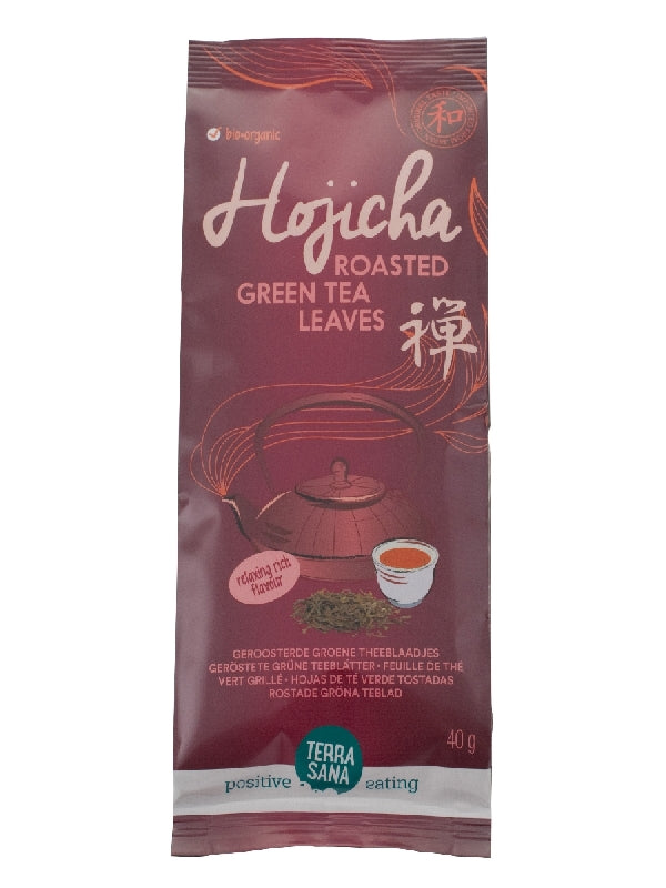 TerraSana Hojicha geroosterde groene theeblaadjes bio 40 Gram