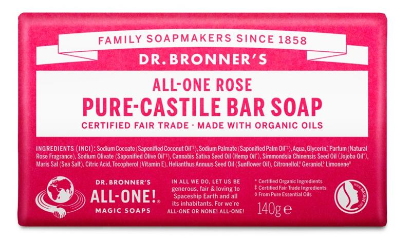 Dr Bronners Barsoap rose 140.00 Gram