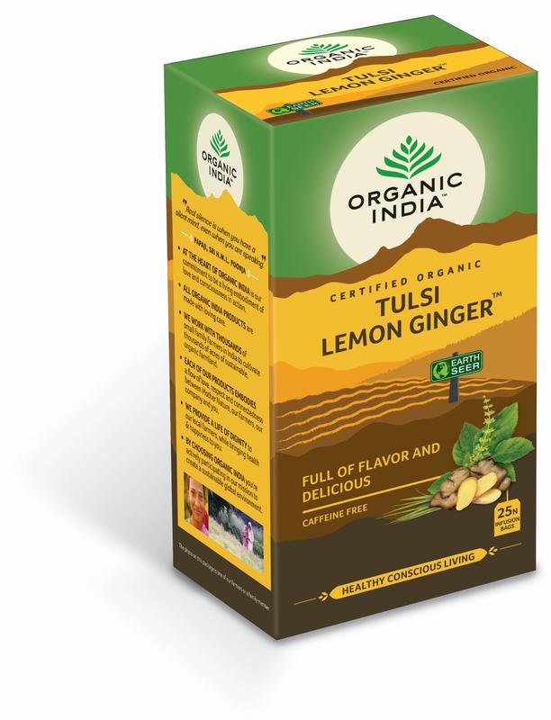Organic India Tulsi lemon ginger thee bio 25 Zakjes