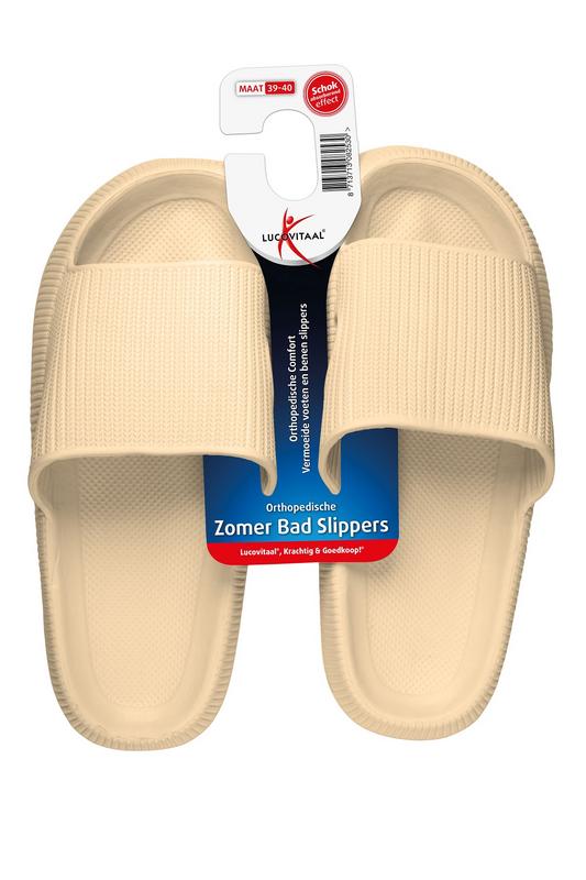 Lucovitaal Orthopedische badslipper 39-40 beige 1 Paar