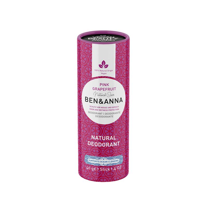 Ben & Anna Deodorant pink grapefruit papertube 40 Gram