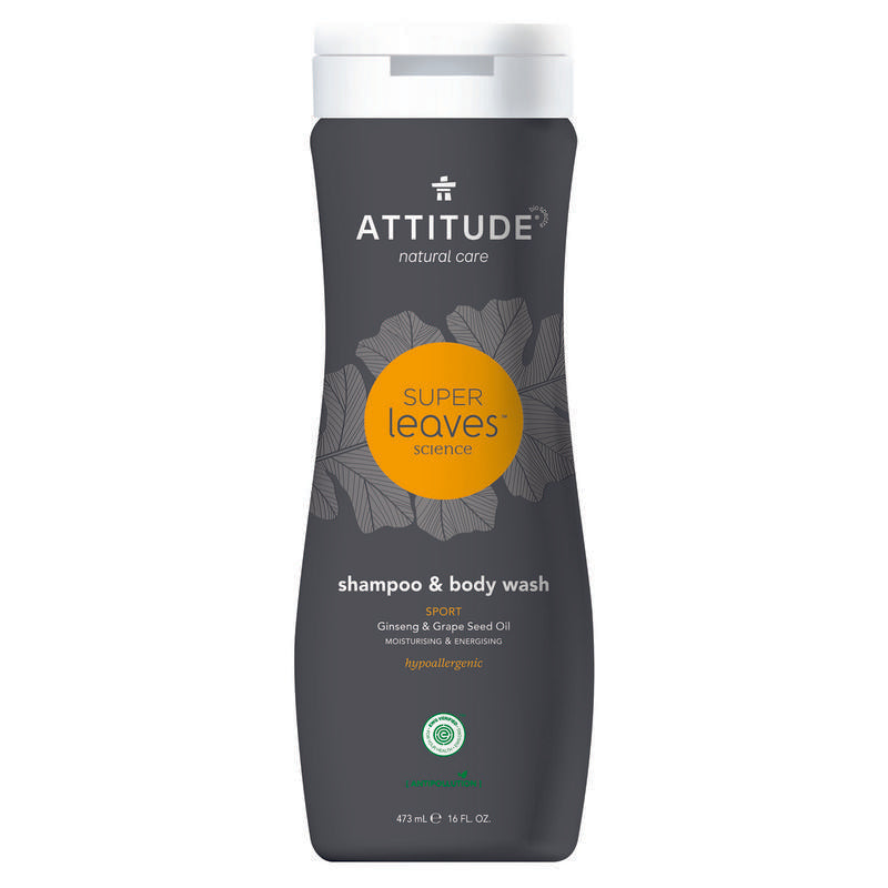 Attitude Shampoo & bad 2 in 1 super leaves sports 473 Milliliter