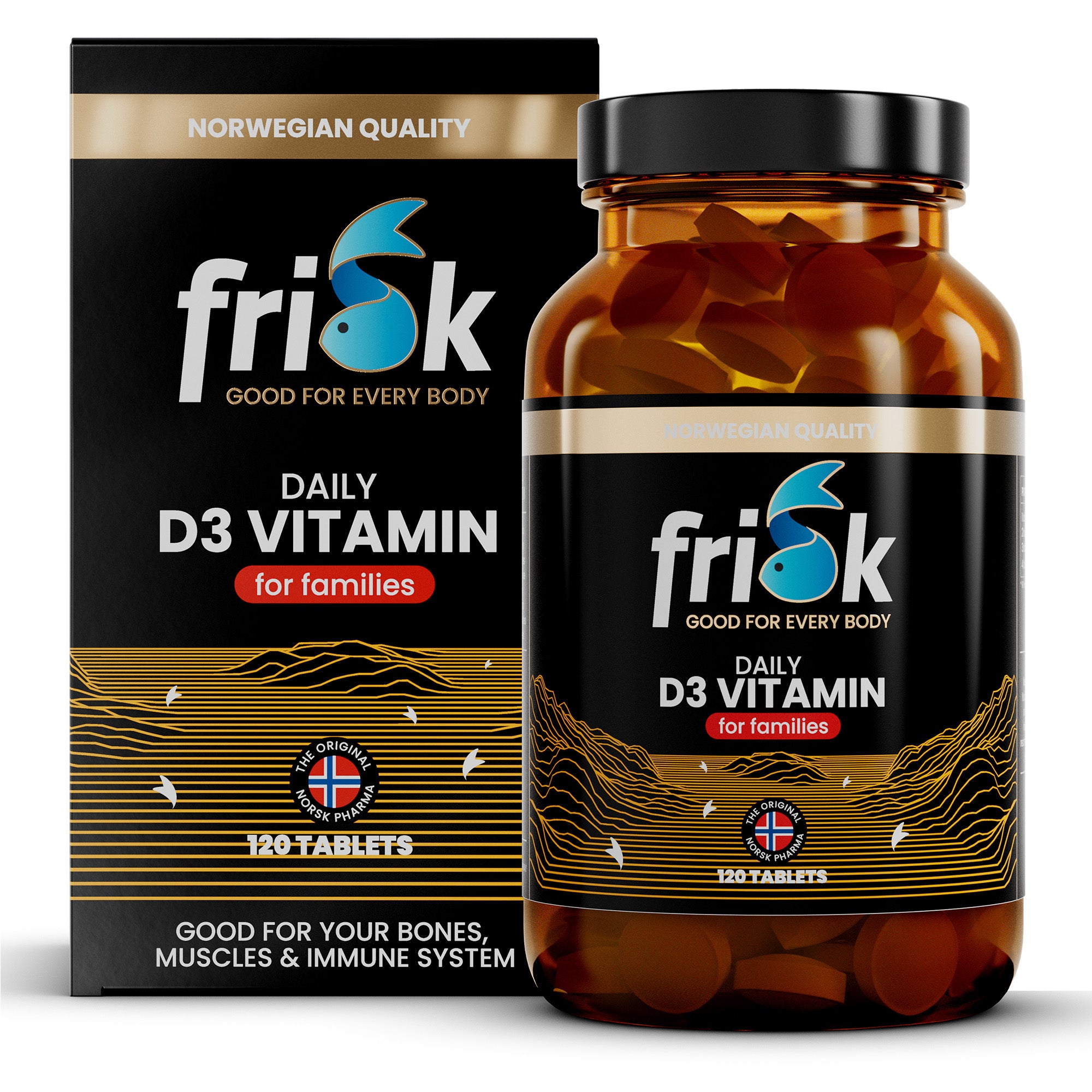 Frisk Vitamine D3 11+ dagelijks 120.00 Tabletten