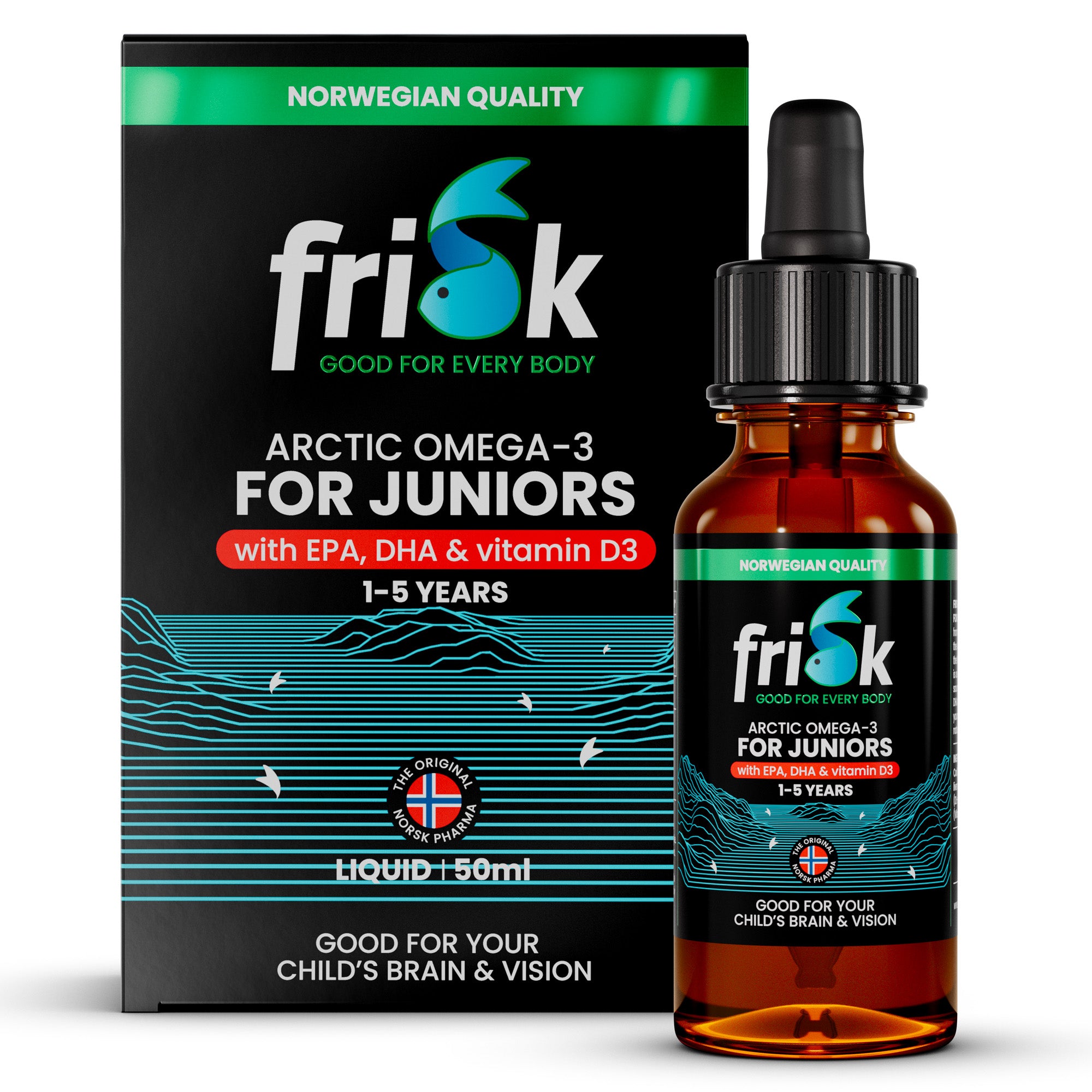 Frisk Omega 3 kinderen – visolie met DHA & D3 50.00 Milliliter