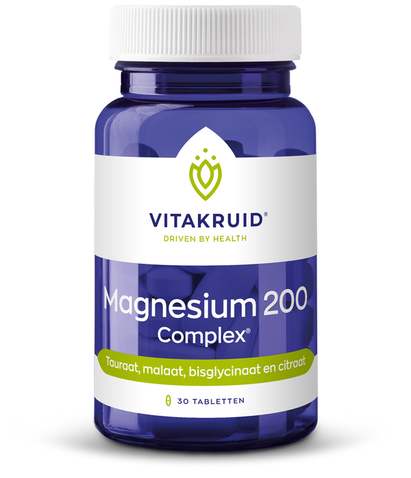 Vitakruid Magnesium 200 Complex Tauraat Malaat Bisglycinaat 30.00 Tabletten